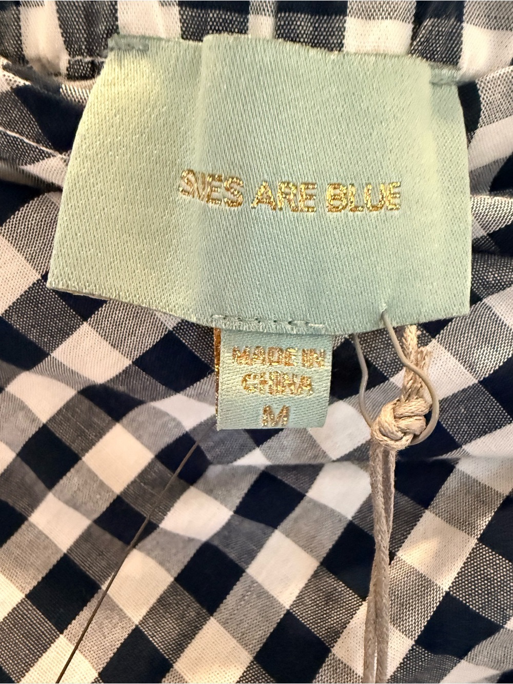 Skies are Blue Navy & White Gingham Wrap Skirt with Tie - Picture 5 of 5